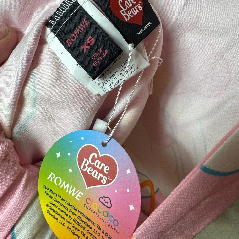 ROMWE Pink Care Bears‎ Kids Overalls